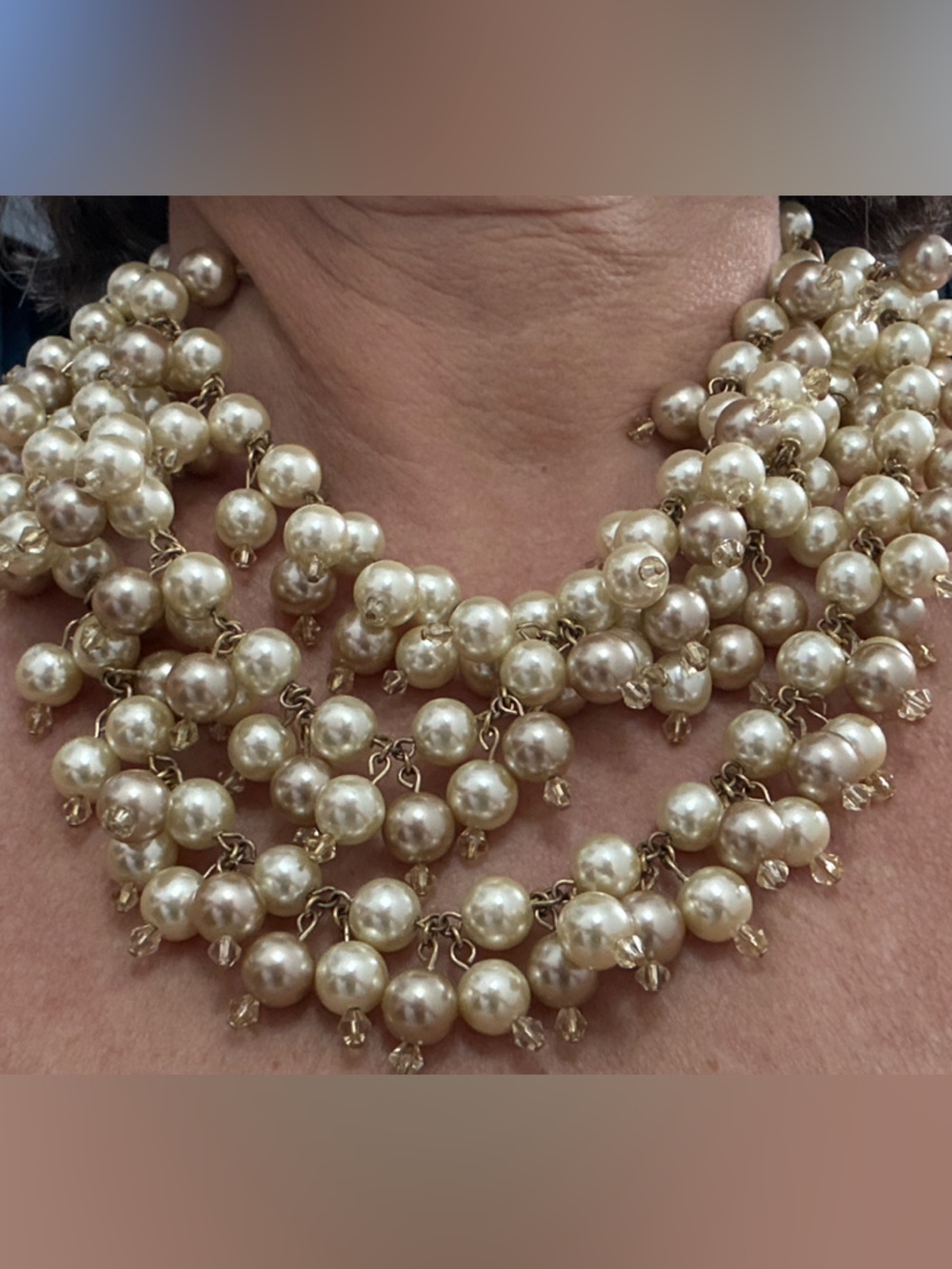 Elegant Ivory Pearl Cluster Necklace - Women Jewelry